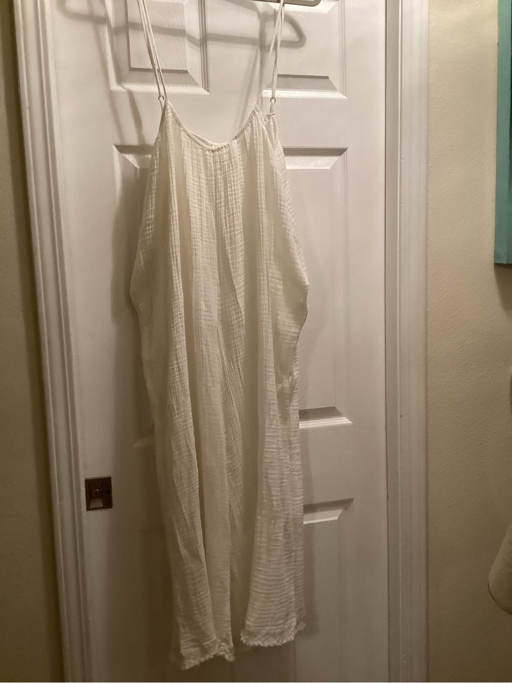 Anthropologie Ivory Textured Maxi Slip Dress